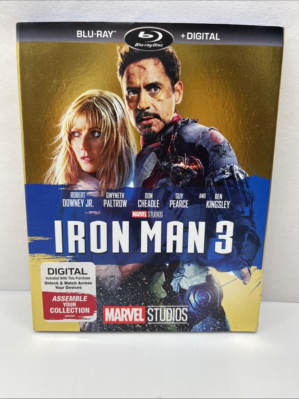 Marvel Iron Man 3 Blu-ray + Digital — Gold & Blue Artwork